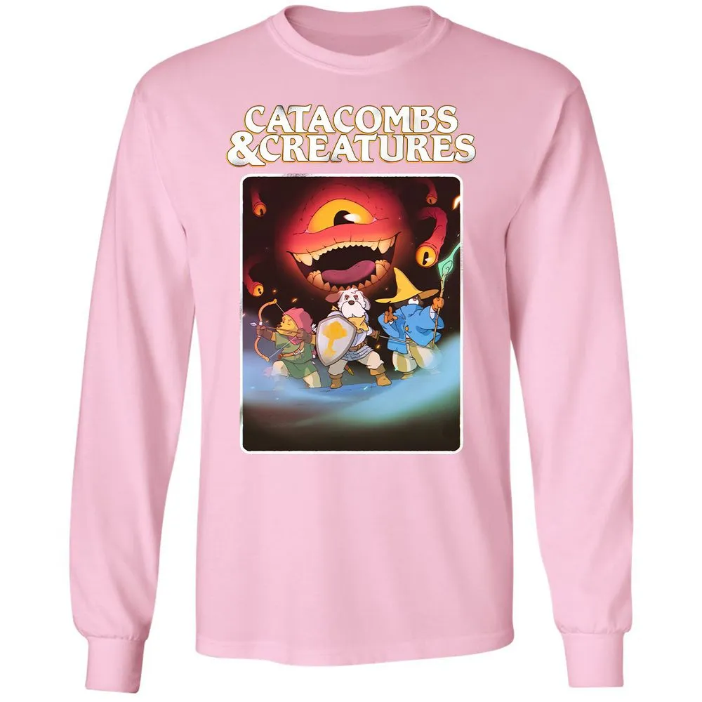 Catacombs & Creatures Long Sleeve T-Shirt - Light Pink - 3
