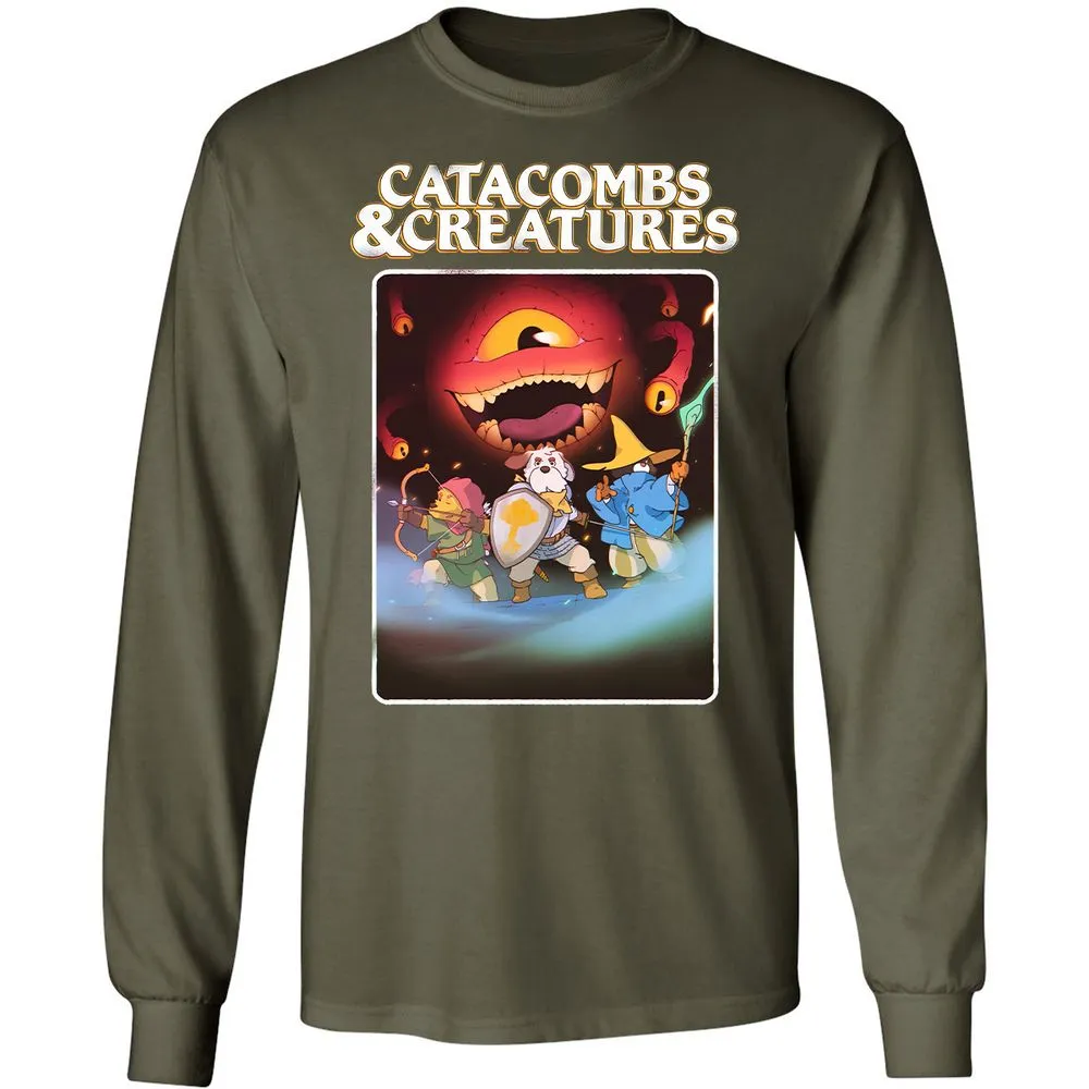 Catacombs & Creatures Long Sleeve T-Shirt - Military Green - 16