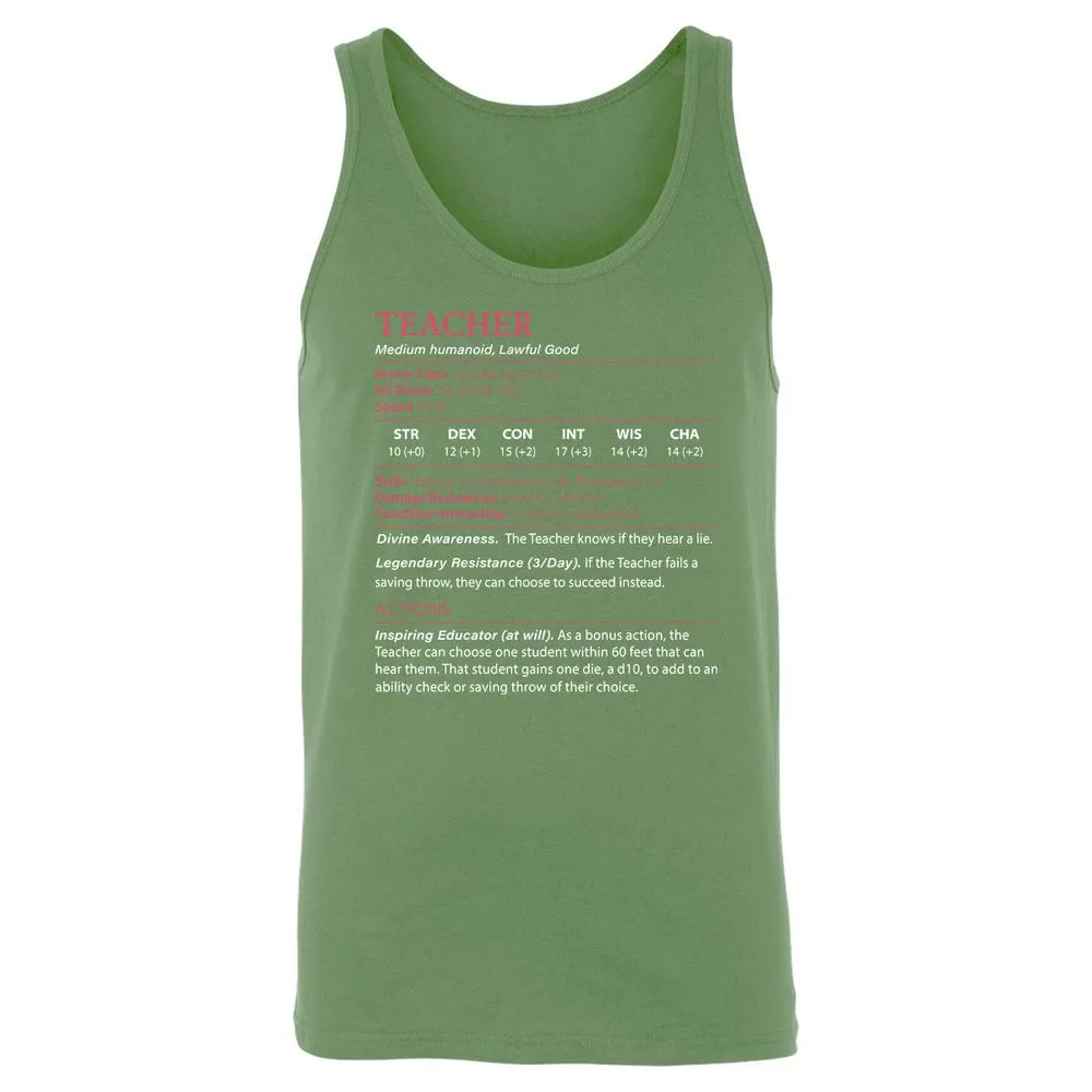 Teacher Unisex Jersey Tank - Leaf - 10