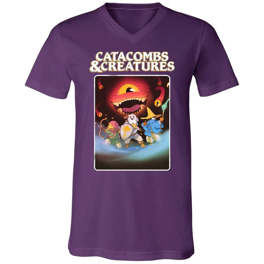 Catacombs & Creatures Unisex V-Neck T-Shirt - Team Purple - 9