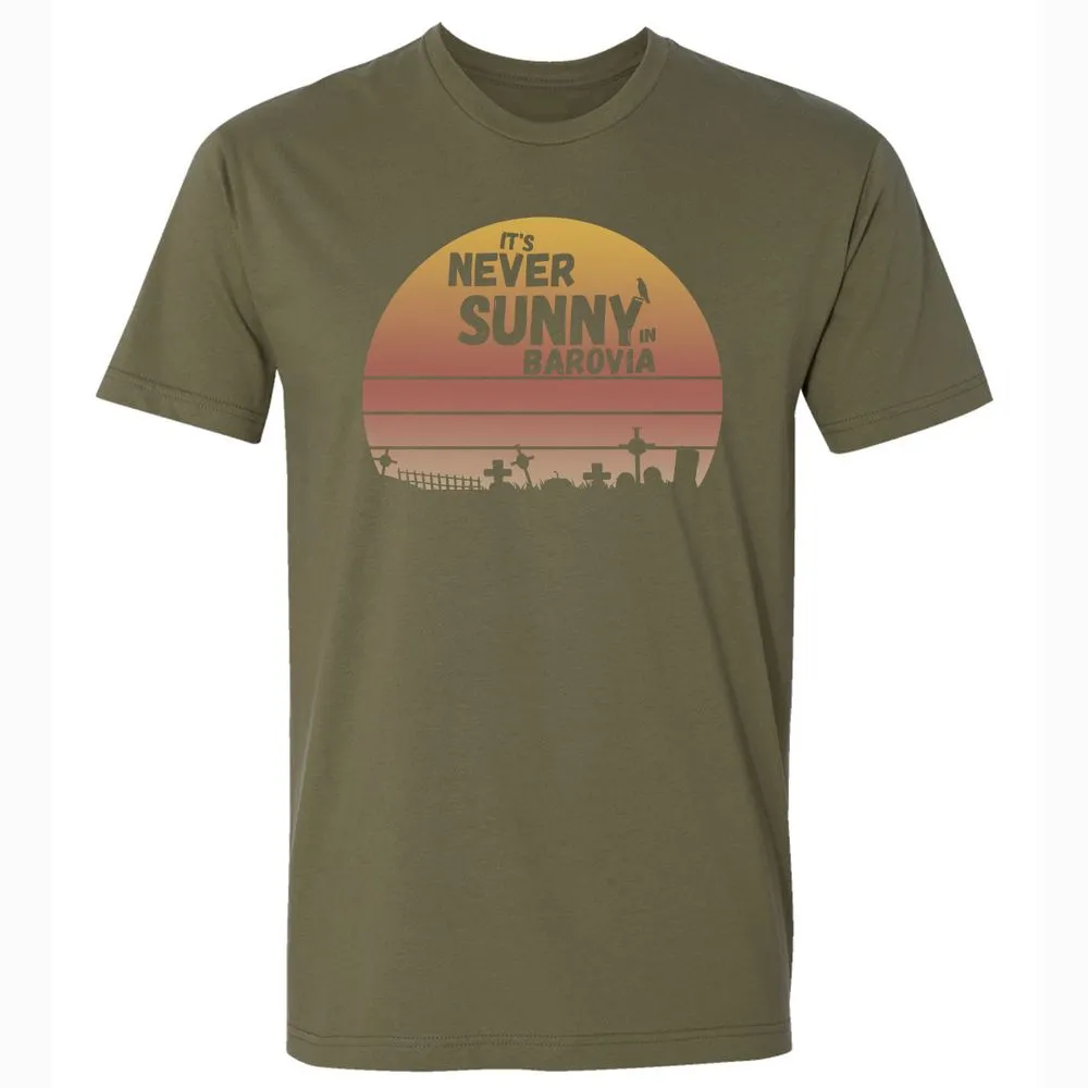 Vintage It's Never Sunny In Barovia Premium Unisex T-Shirt - Military Green - 5