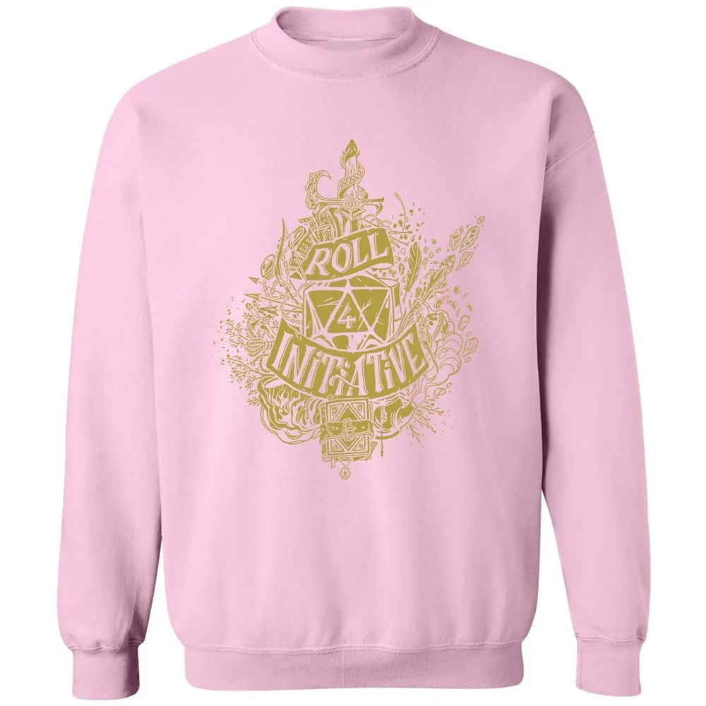Roll Initiative Classic Unisex Sweatshirt - Light Pink - 3