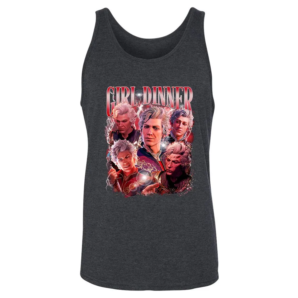 Astarion Girl Dinner Unisex Jersey Tank - Dark Grey Heather - 6