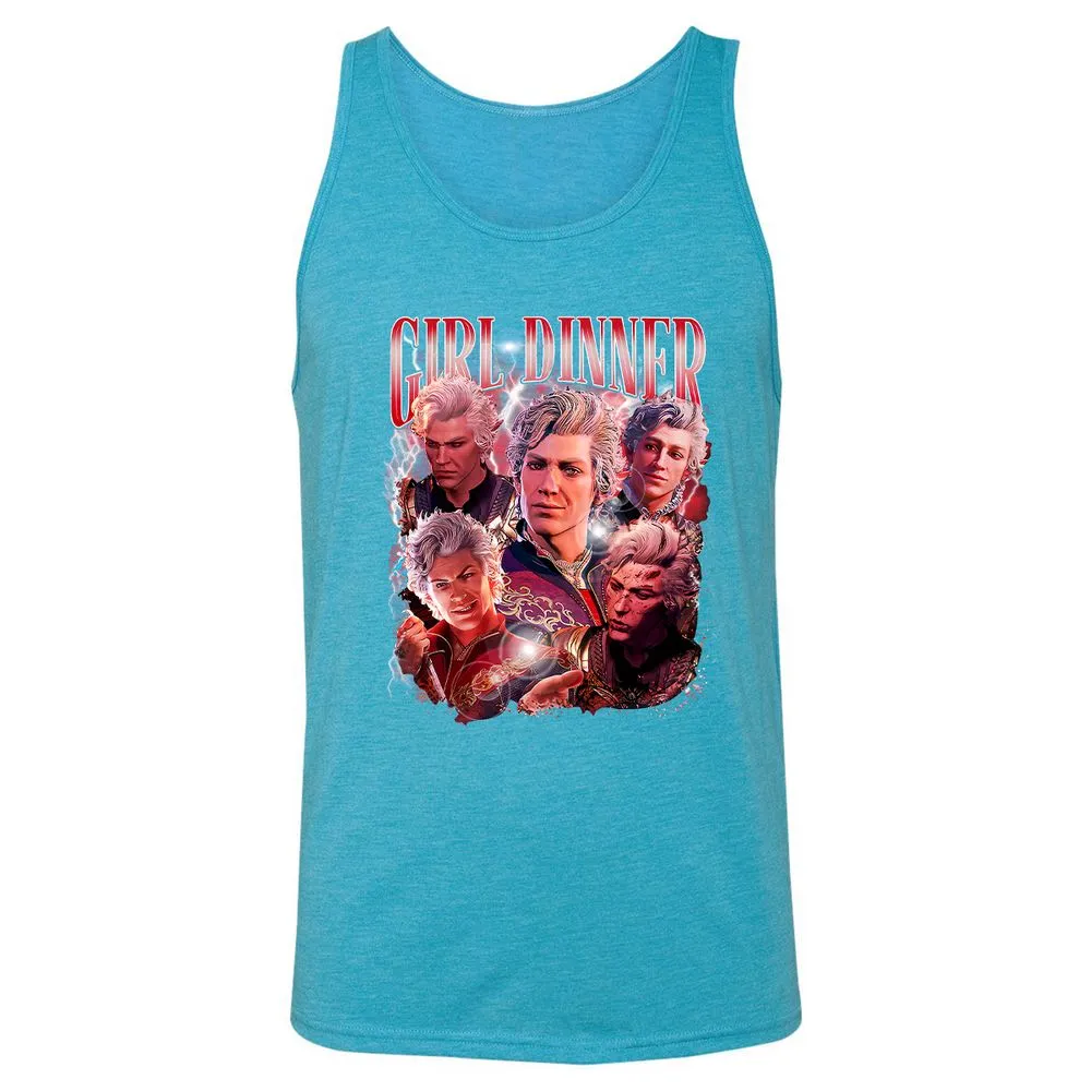 Astarion Girl Dinner Unisex Jersey Tank - Aqua Triblend - 3