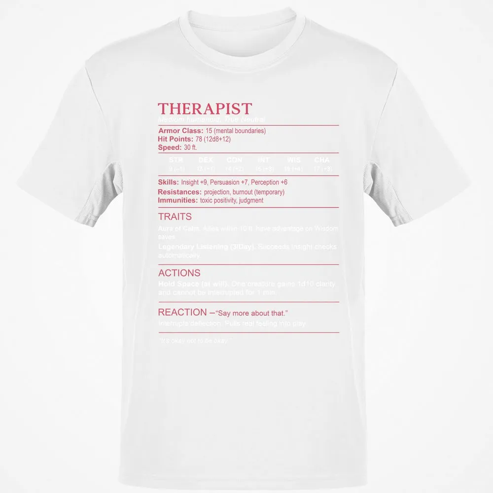 Therapist Stats Classic Unisex T-Shirt - White - 12
