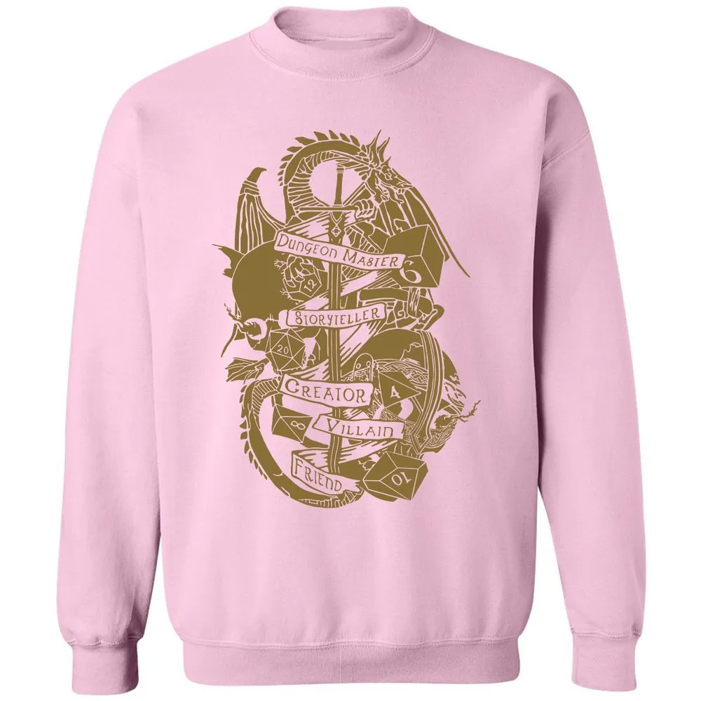 Dungeon Master Dragon Classic Unisex Sweatshirt - Light Pink - 3