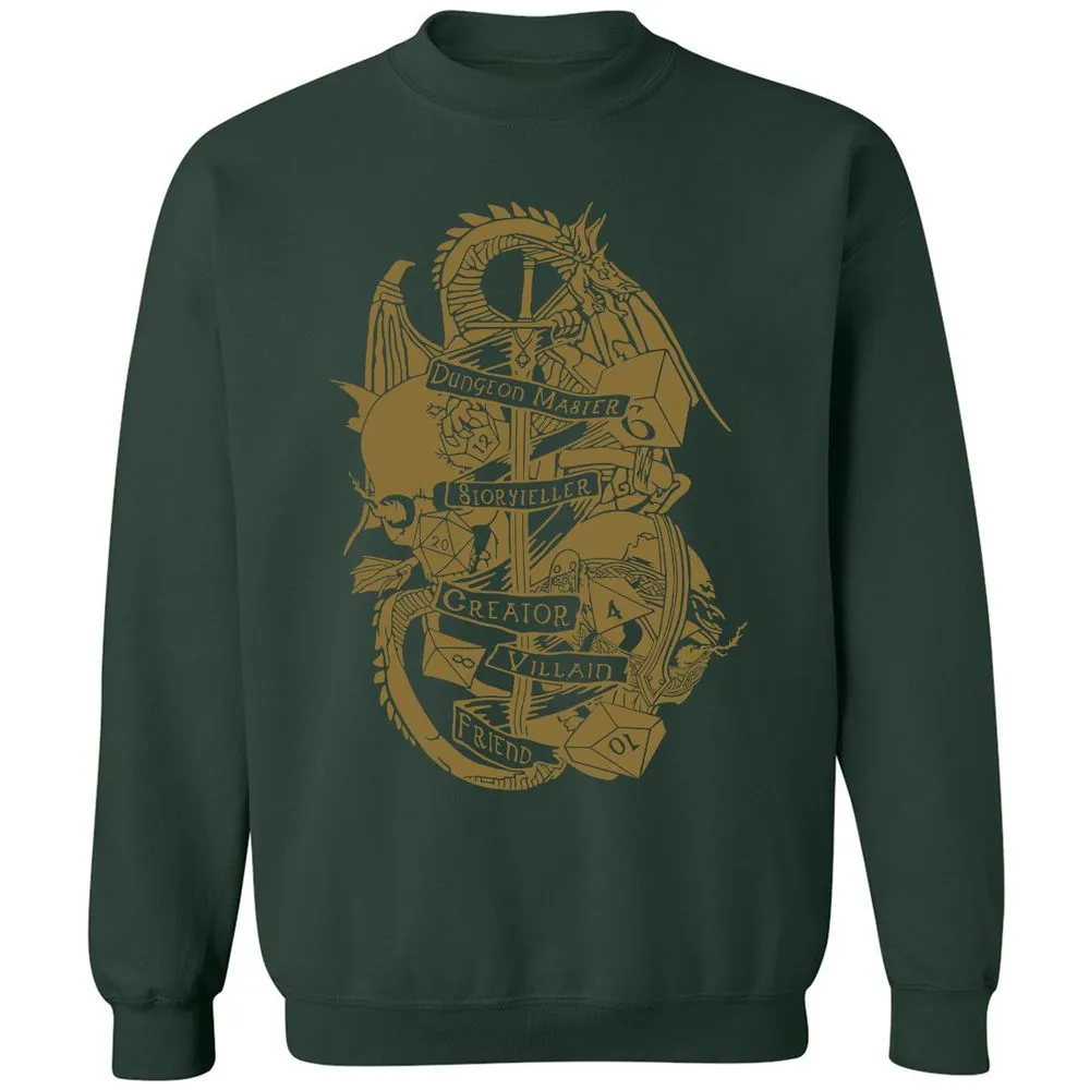 Dungeon Master Dragon Classic Unisex Sweatshirt - Forest Green - 4
