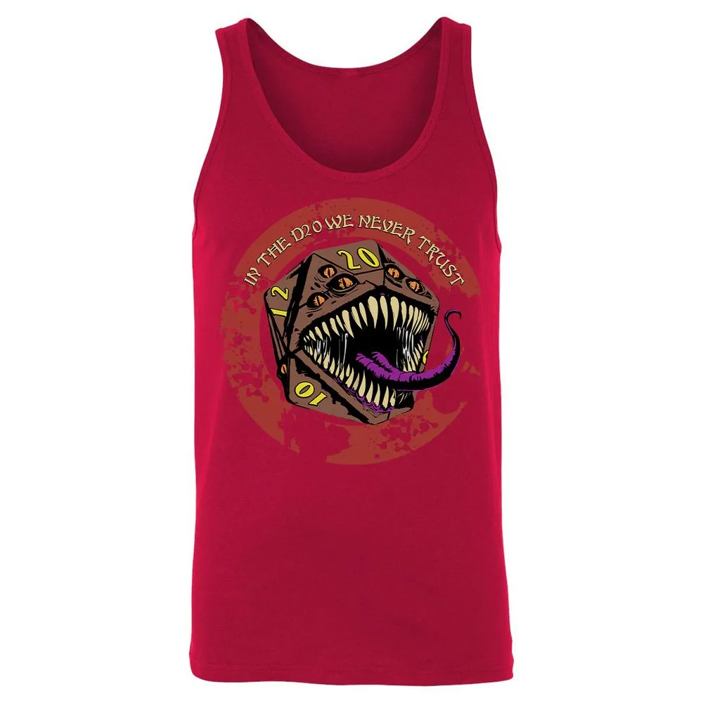 In The D20 We Never Trust Unisex Jersey Tank - Red - 11