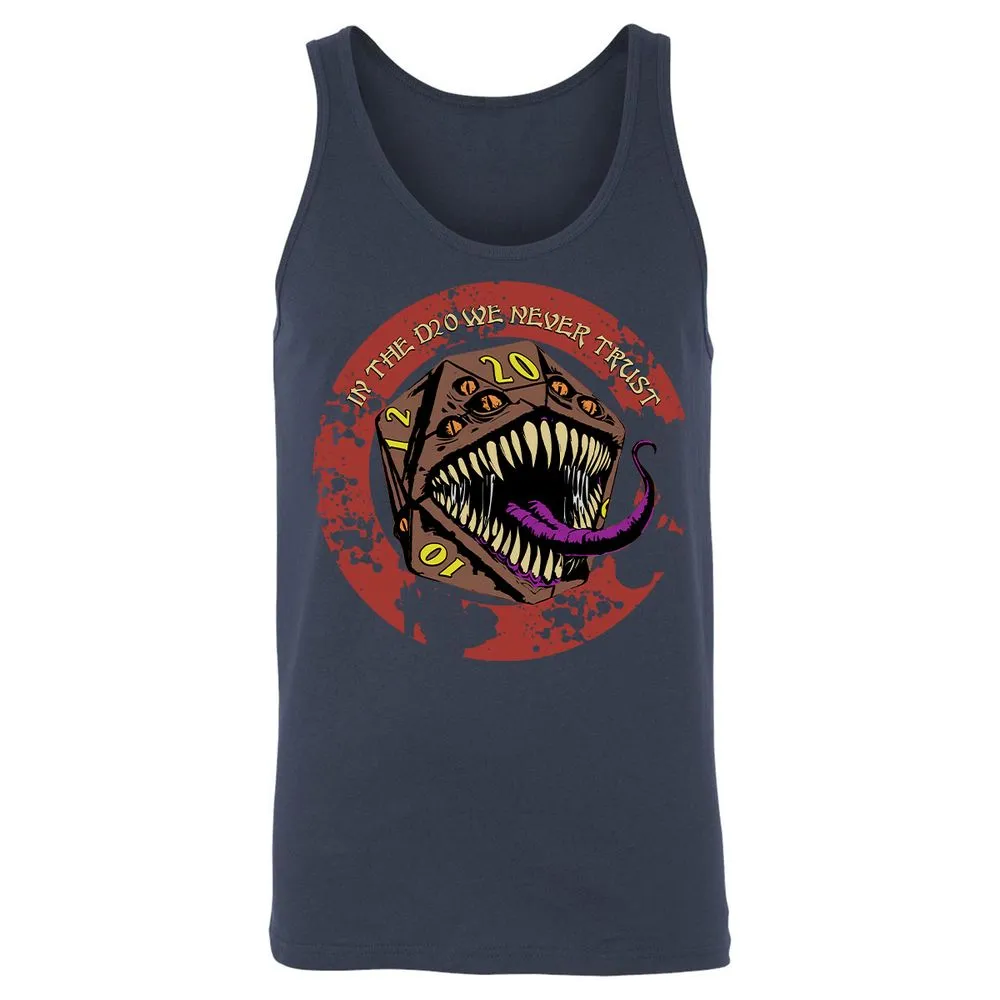In The D20 We Never Trust Unisex Jersey Tank - Navy - 2