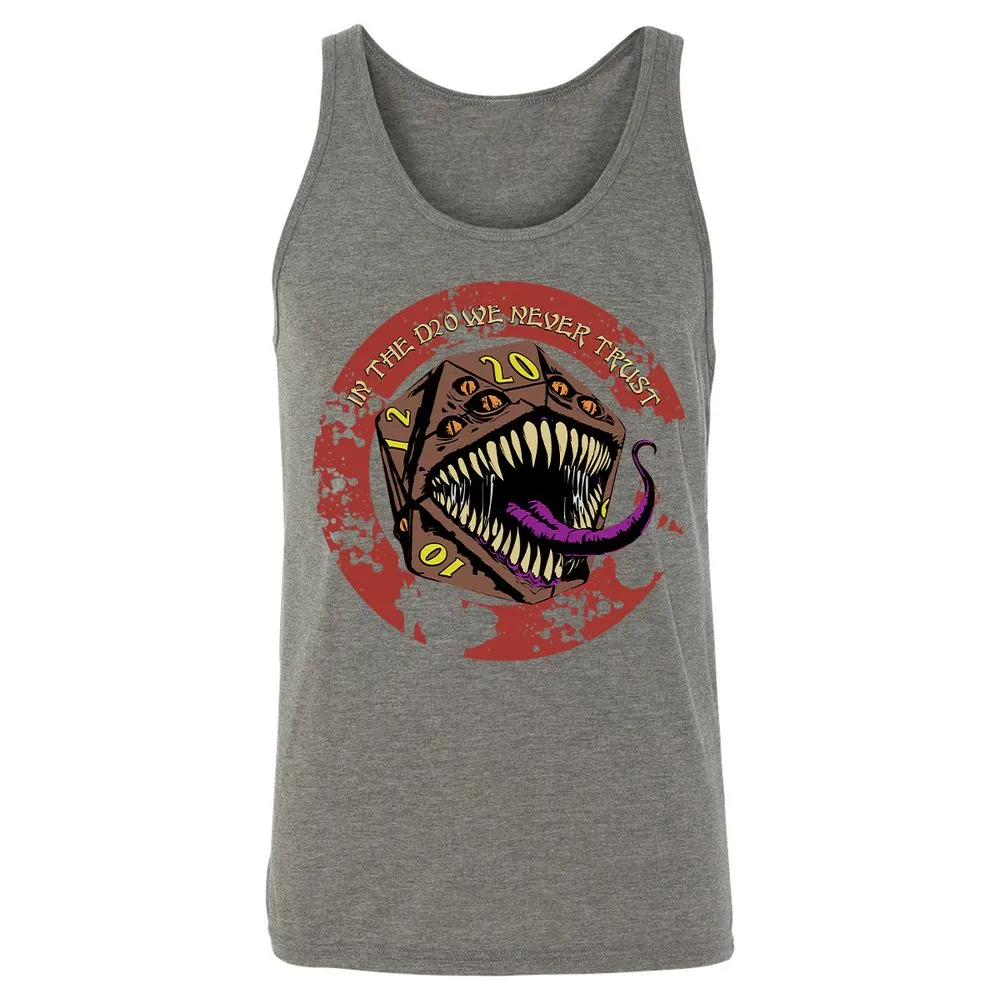 In The D20 We Never Trust Unisex Jersey Tank - Grey Triblend - 8