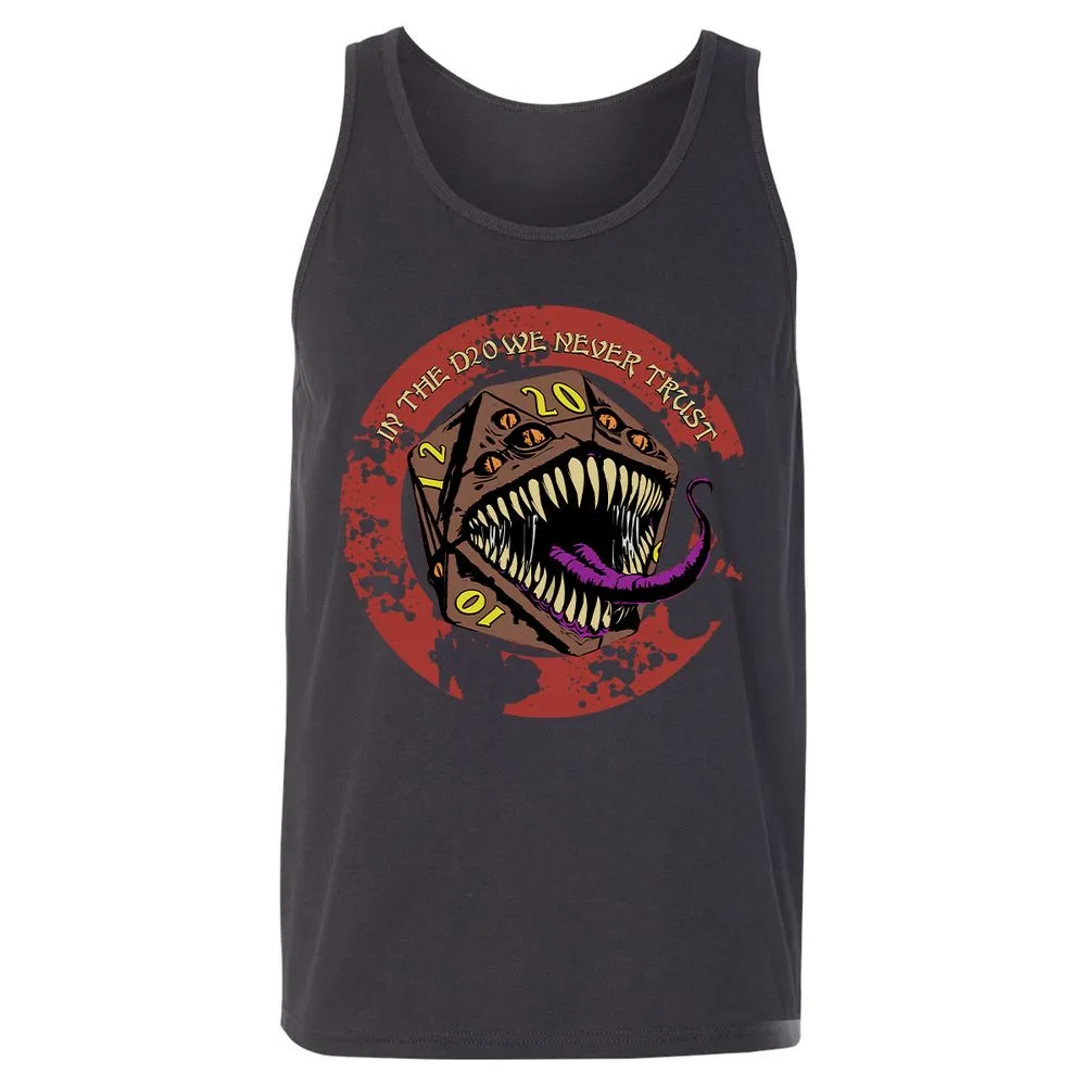 In The D20 We Never Trust Unisex Jersey Tank - Dark Grey - 7