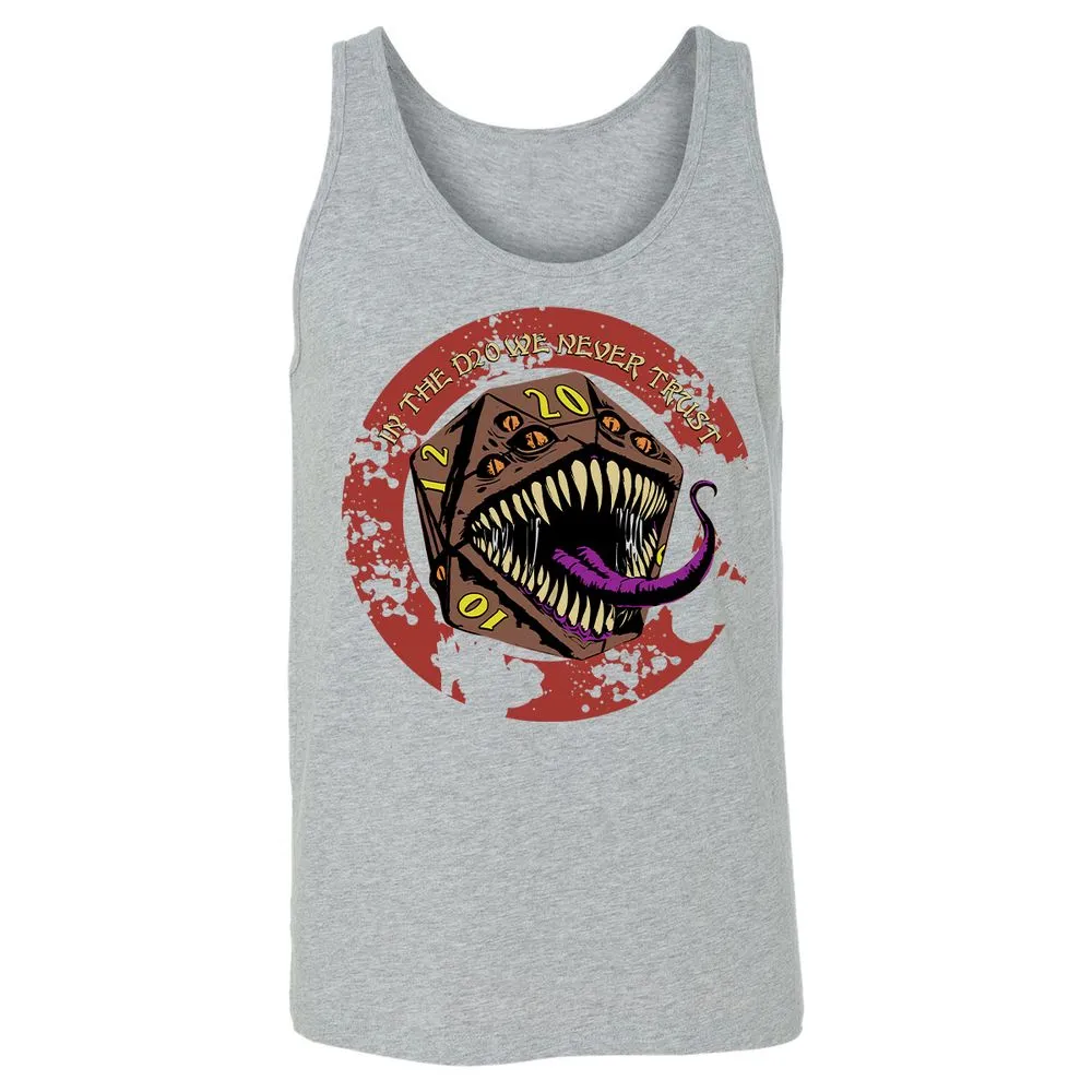 In The D20 We Never Trust Unisex Jersey Tank - Athletic Heather - 4