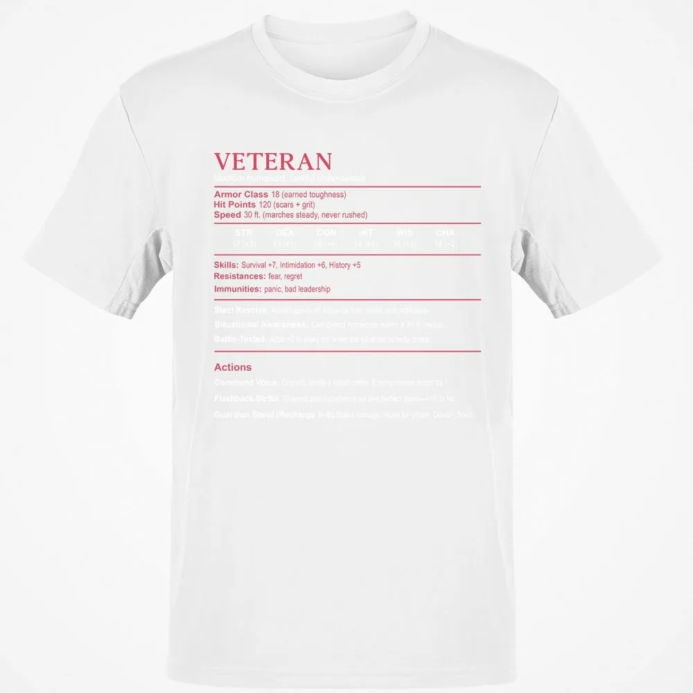 Veteran Stats Classic Unisex T-Shirt - White - 12