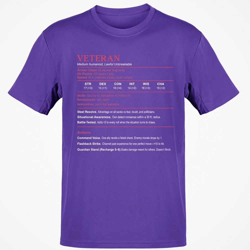 Veteran Stats Classic Unisex T-Shirt - Purple - 9