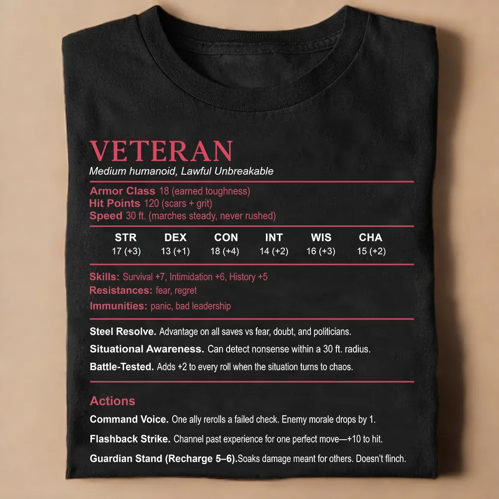 Veteran Stats Classic Unisex T-Shirt - 1