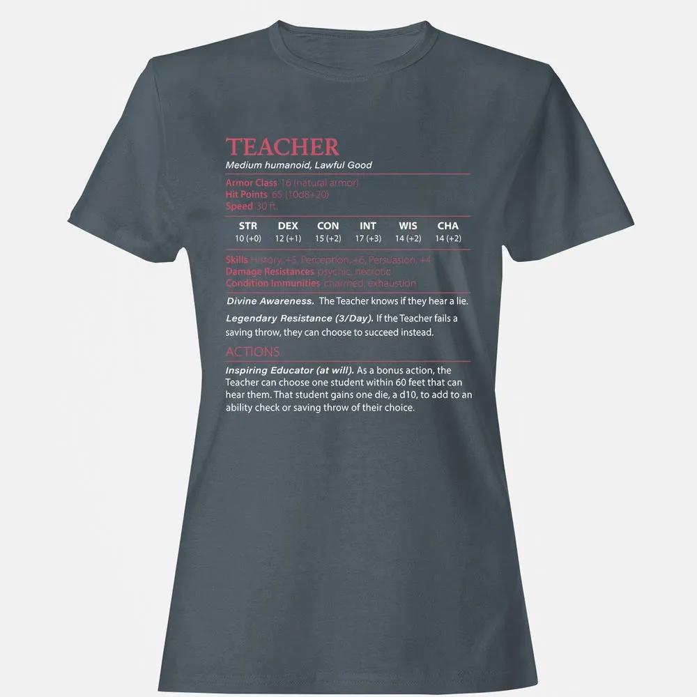 Teacher Women's T-Shirt - Charcoal - 3