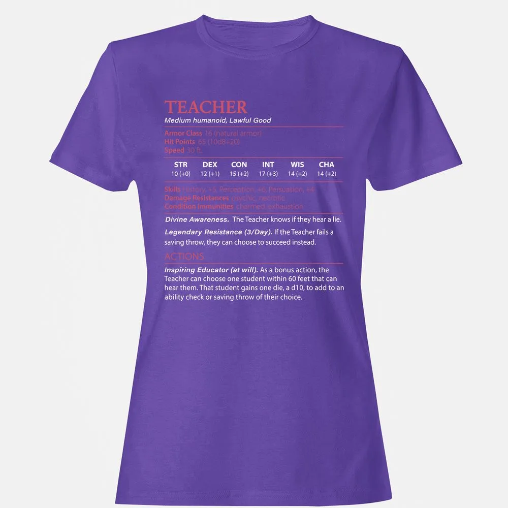 Teacher Women's T-Shirt - Purple - 12