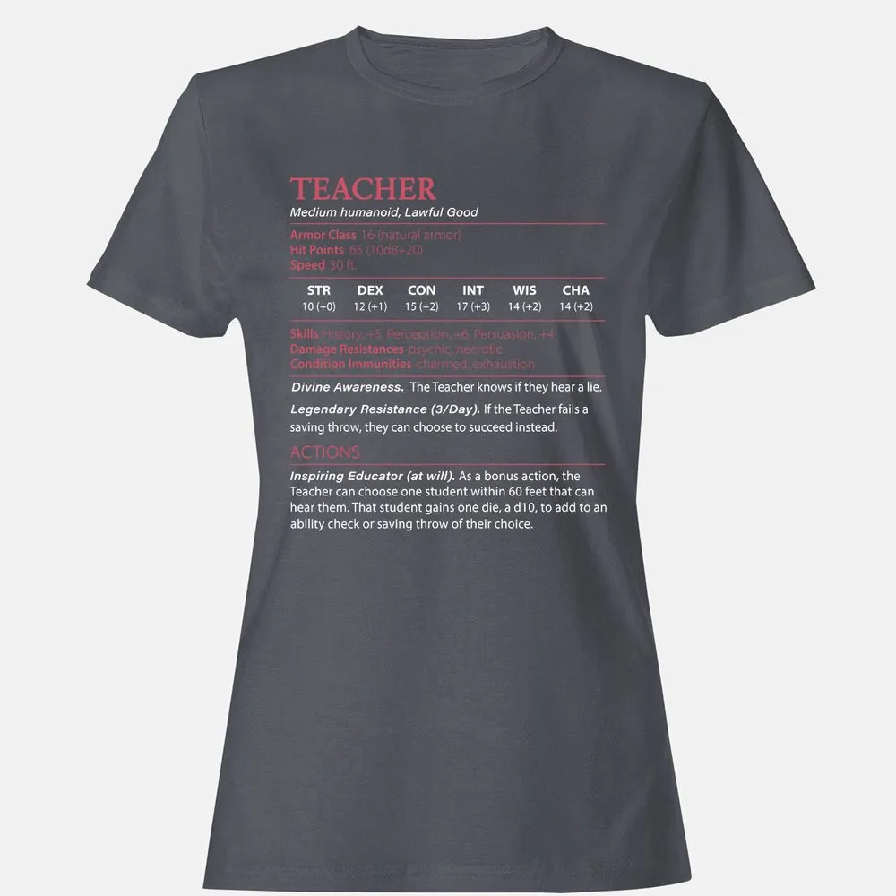 Teacher Women's T-Shirt - Dark Heather - 5
