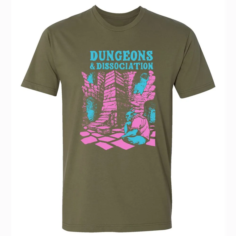 Dungeons And Dissociation Premium Unisex T-Shirt - Military Green - 5