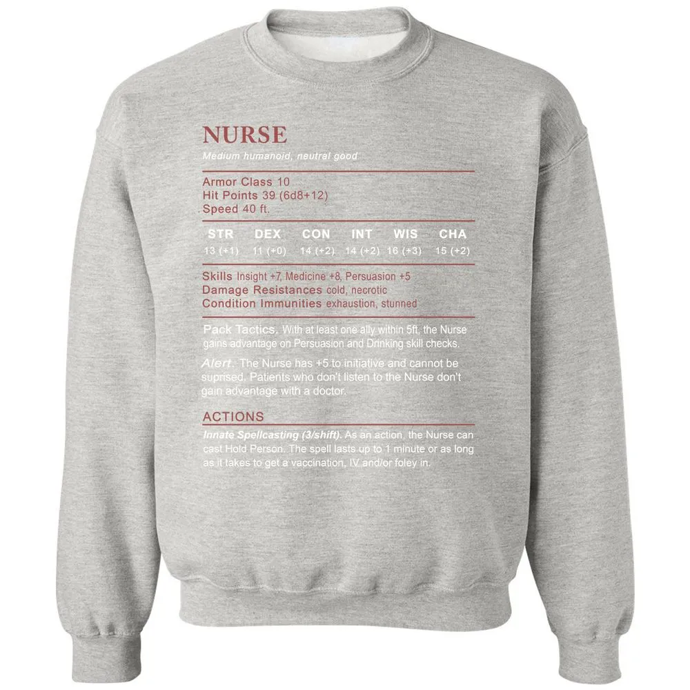 Nurse Stats 2 Classic Unisex Sweatshirt - Ash - 8