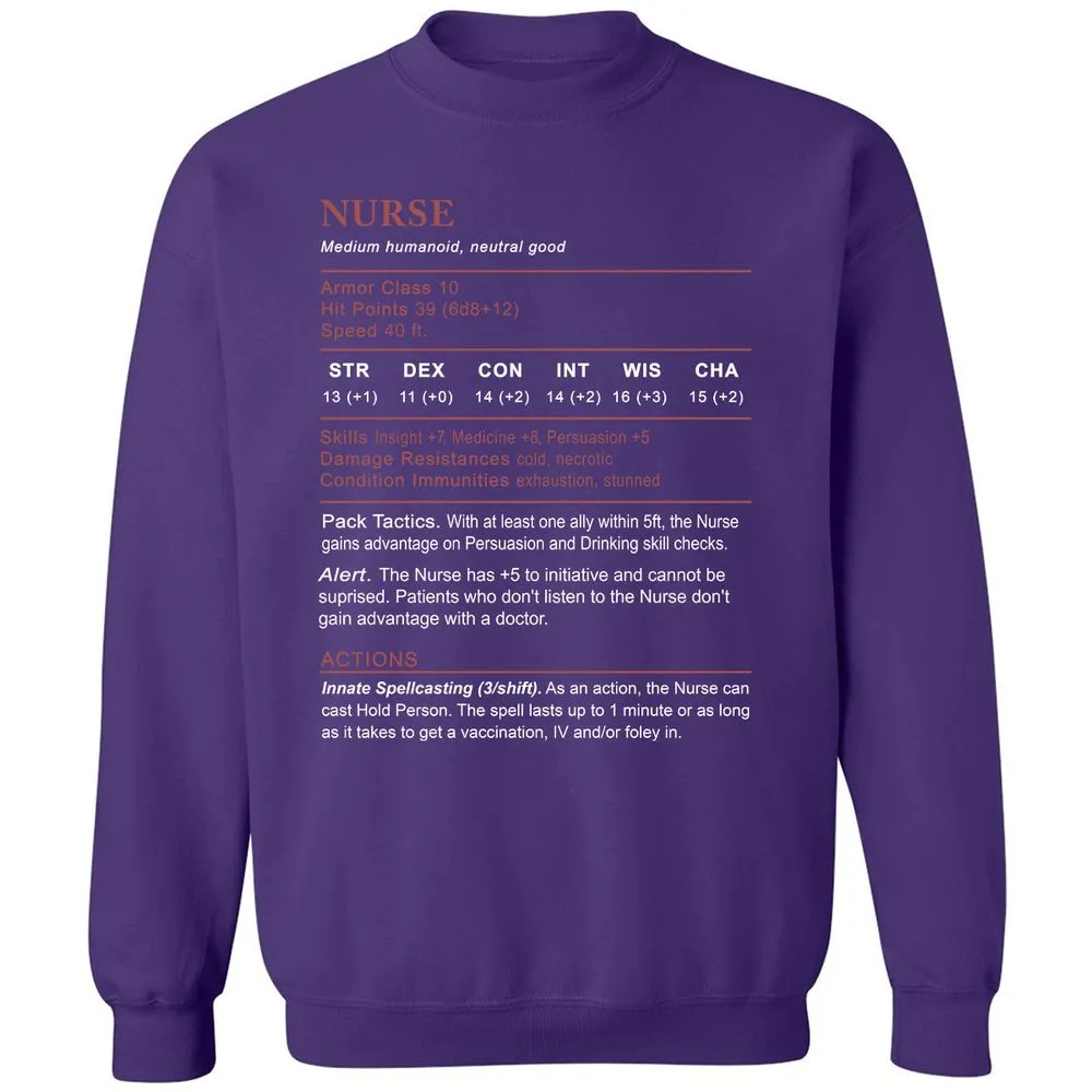 Nurse Stats 2 Classic Unisex Sweatshirt - Purple - 6