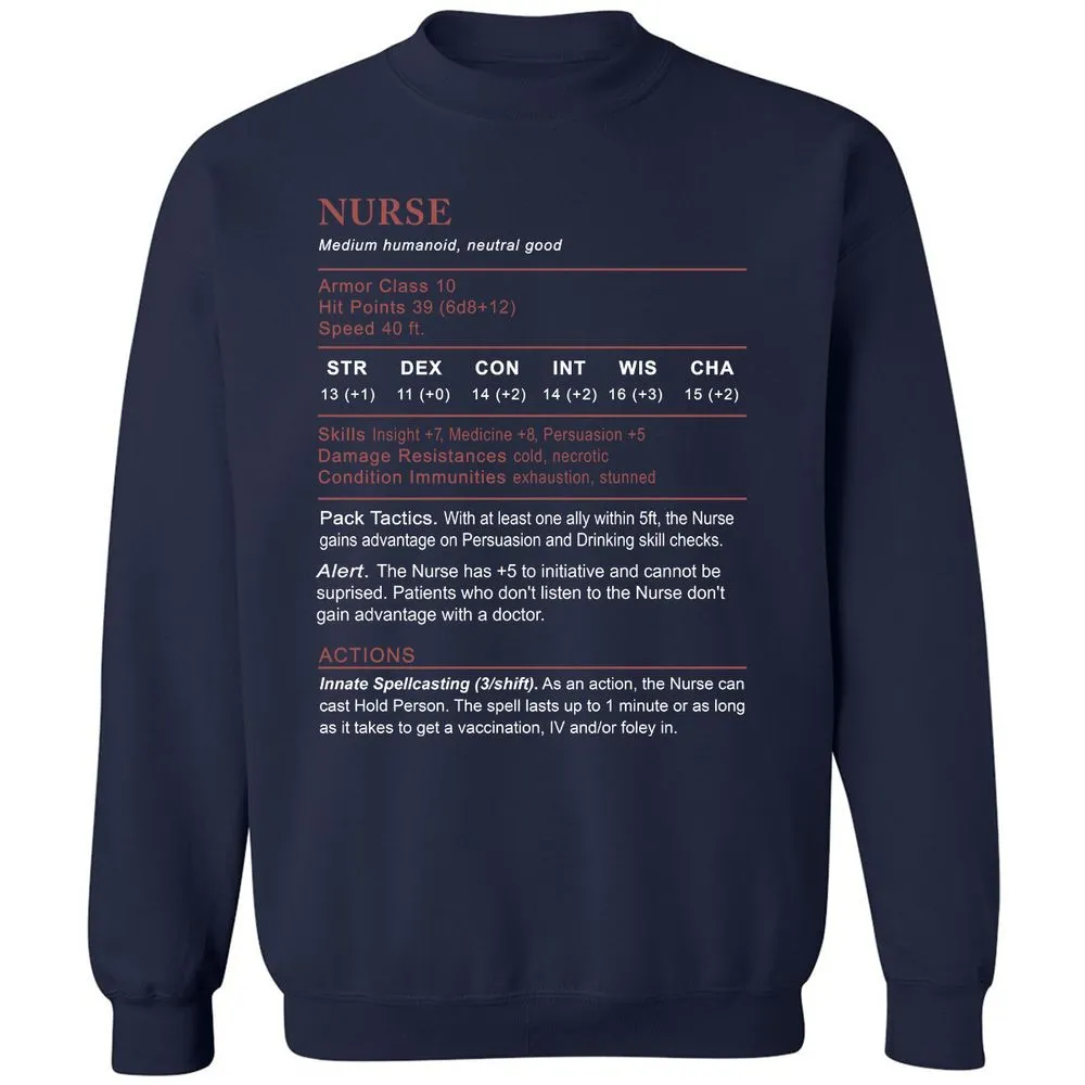 Nurse Stats 2 Classic Unisex Sweatshirt - Navy - 2