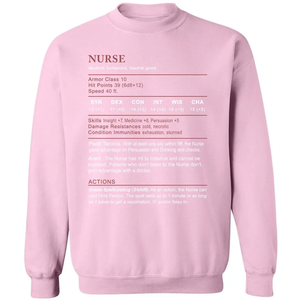 Nurse Stats 2 Classic Unisex Sweatshirt - Light Pink - 3