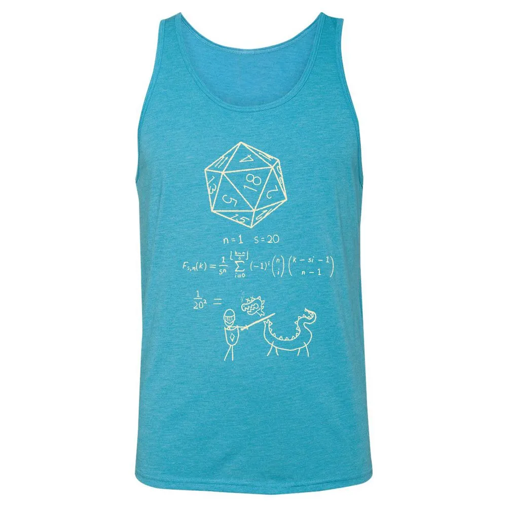 Science Of20 Sided Dice Unisex Jersey Tank - Aqua Triblend - 3
