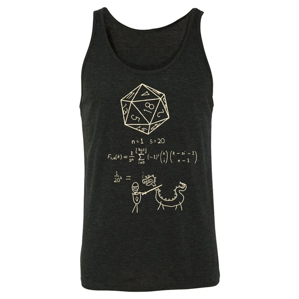 Science Of20 Sided Dice Unisex Jersey Tank - Charcoal Black Triblend - 5