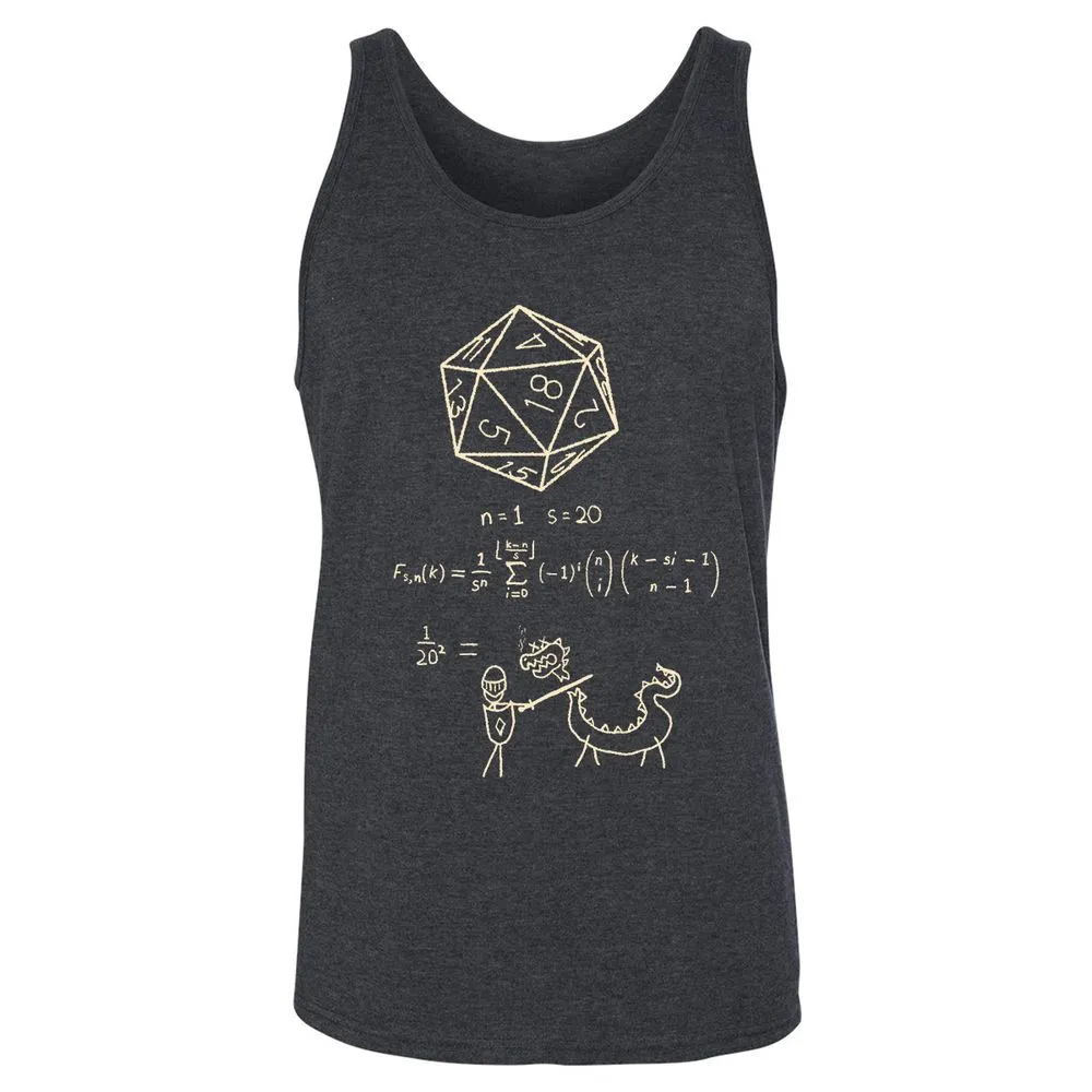 Science Of20 Sided Dice Unisex Jersey Tank - Dark Grey Heather - 6