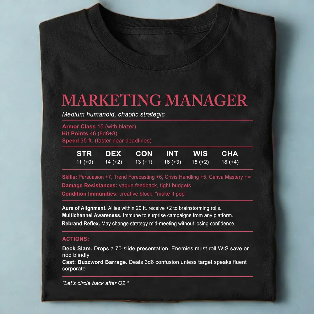 Marketing Manager Stats Classic Unisex T-Shirt - 1