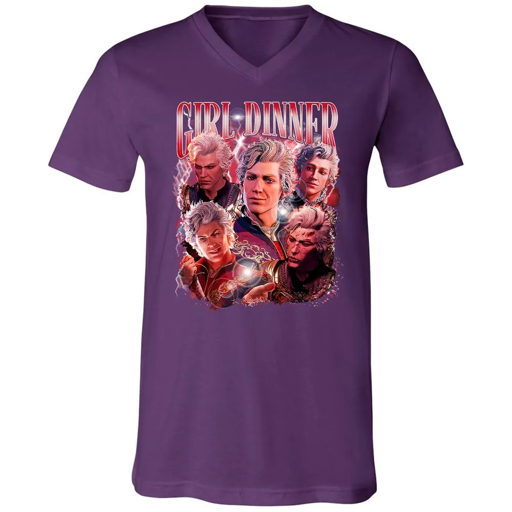 Astarion Girl Dinner Unisex V-Neck T-Shirt - Team Purple - 9