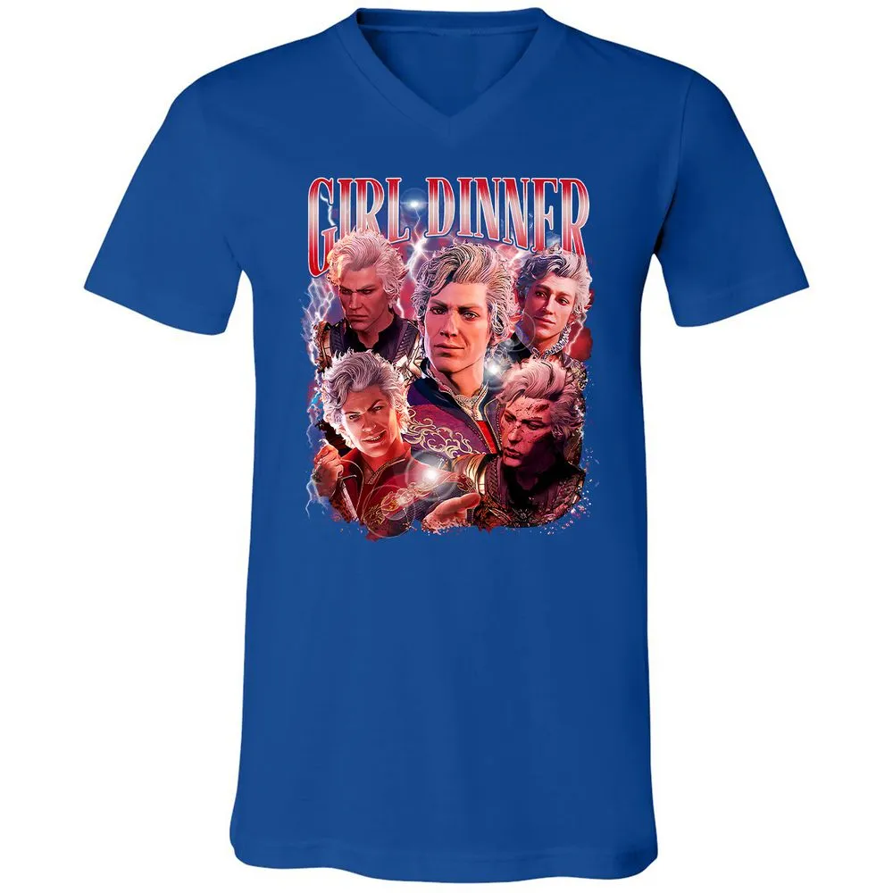 Astarion Girl Dinner Unisex V-Neck T-Shirt - True Royal - 4