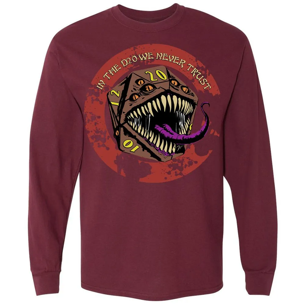 In The D20 We Never Trust Long Sleeve T-Shirt - Maroon - 11