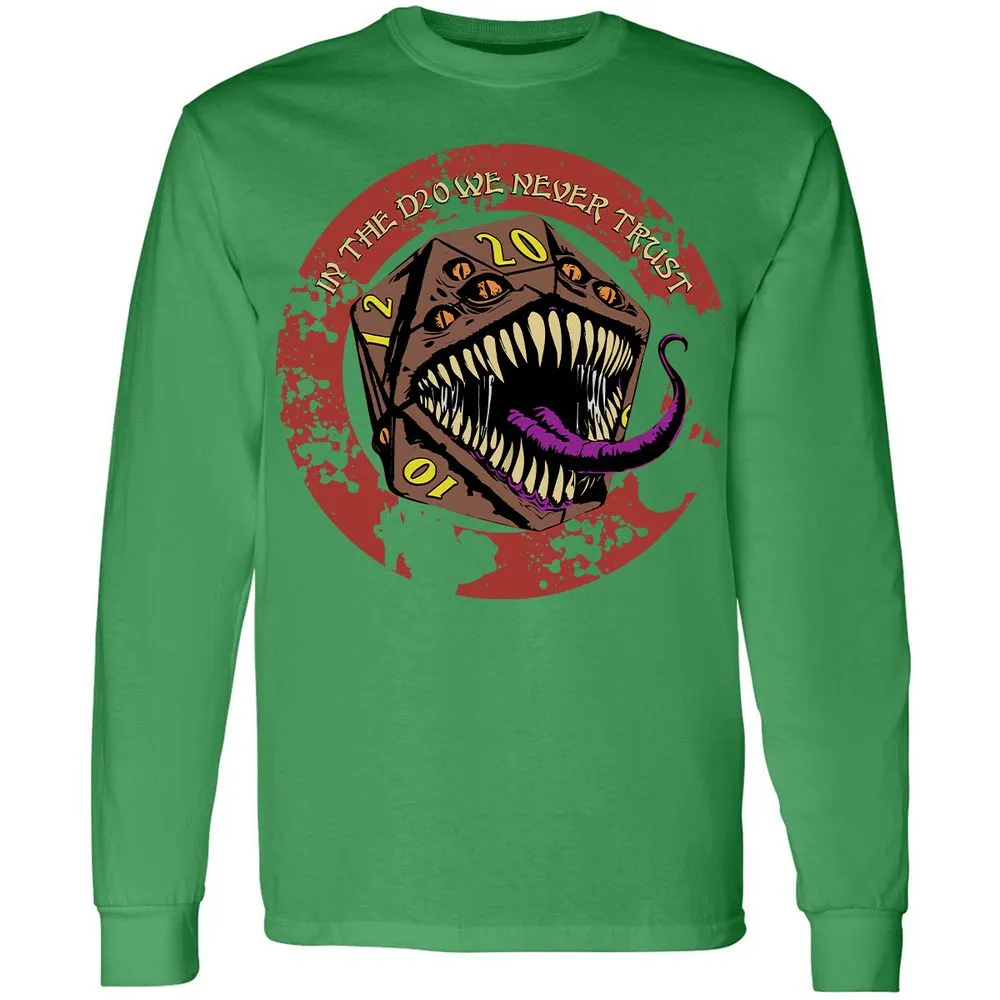 In The D20 We Never Trust Long Sleeve T-Shirt - Irish Green - 10