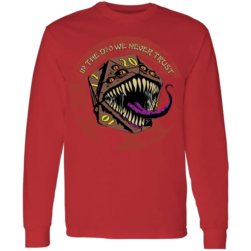 In The D20 We Never Trust Long Sleeve T-Shirt - Red - 14
