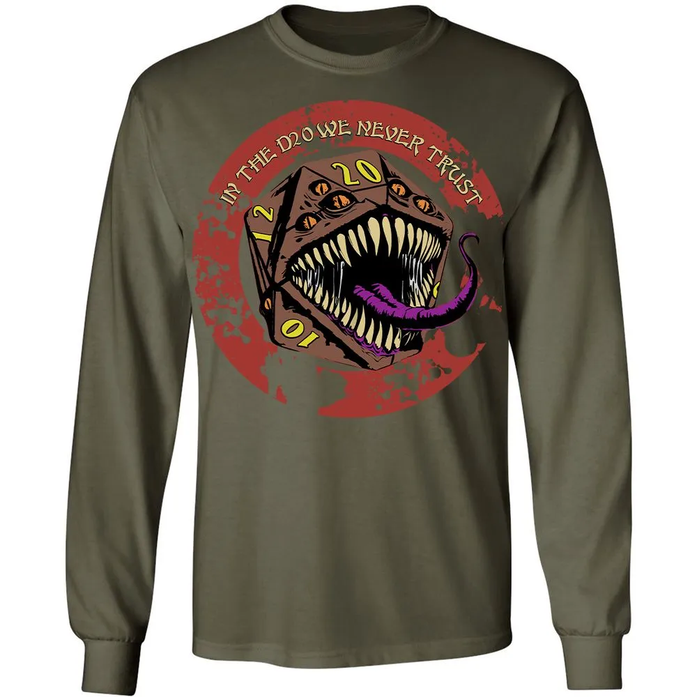 In The D20 We Never Trust Long Sleeve T-Shirt - Military Green - 16