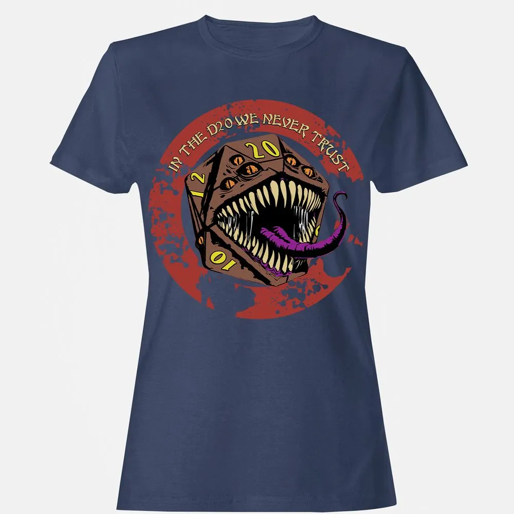 In The D20 We Never Trust Women's T-Shirt - Navy - 10