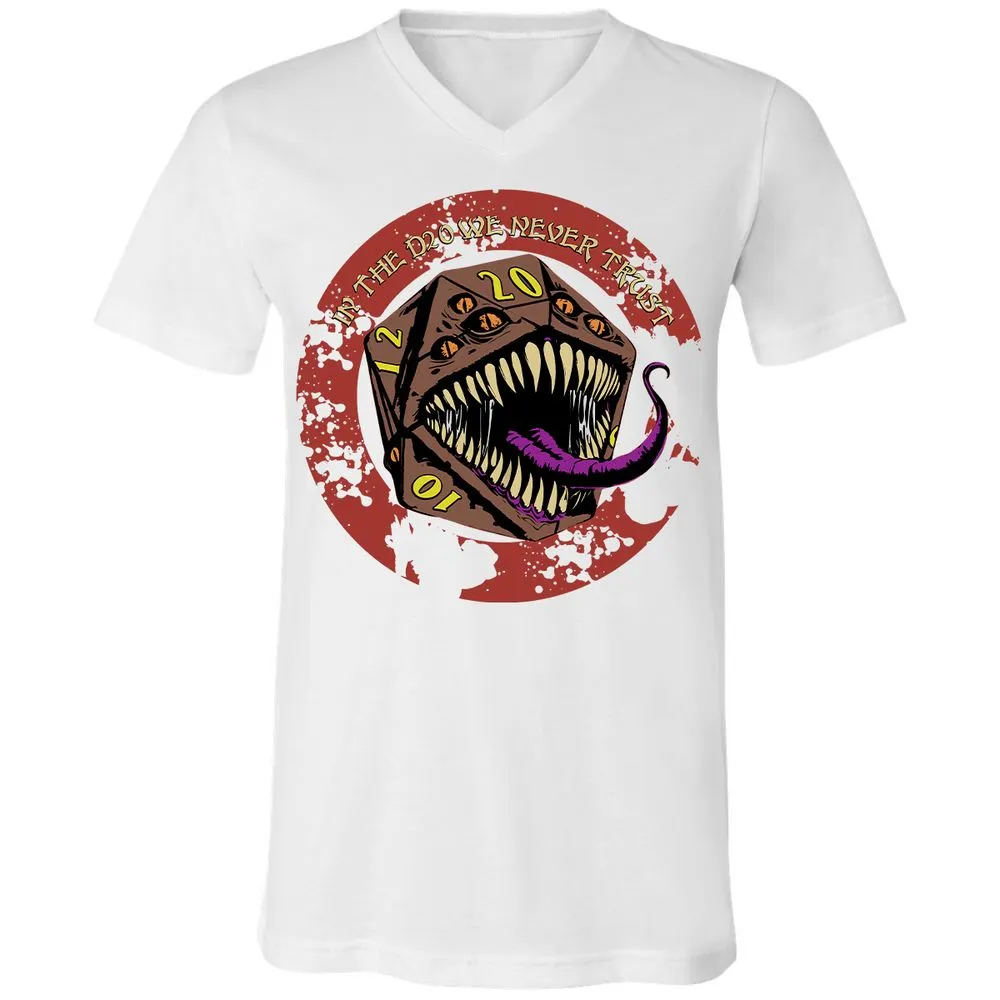 In The D20 We Never Trust Unisex V-Neck T-Shirt - White - 5