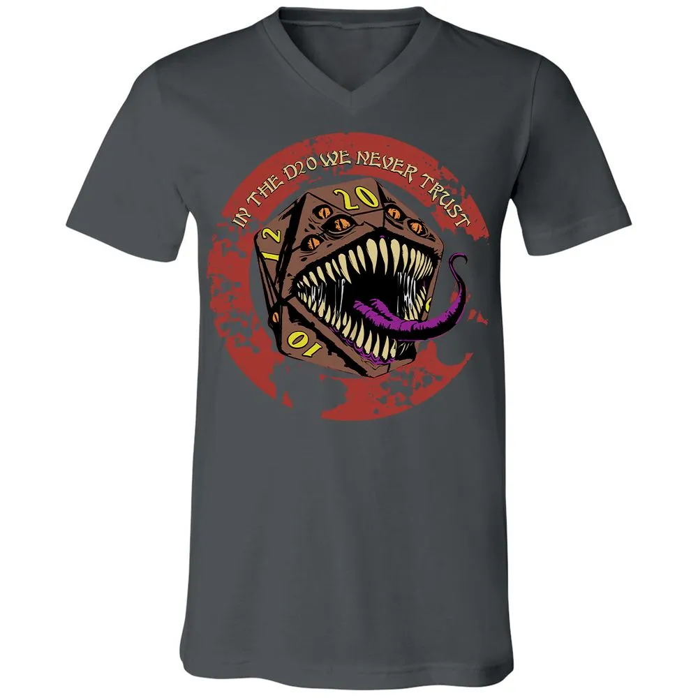 In The D20 We Never Trust Unisex V-Neck T-Shirt - Asphalt - 12