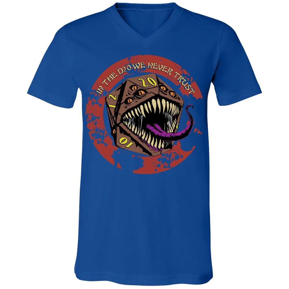 In The D20 We Never Trust Unisex V-Neck T-Shirt - True Royal - 4