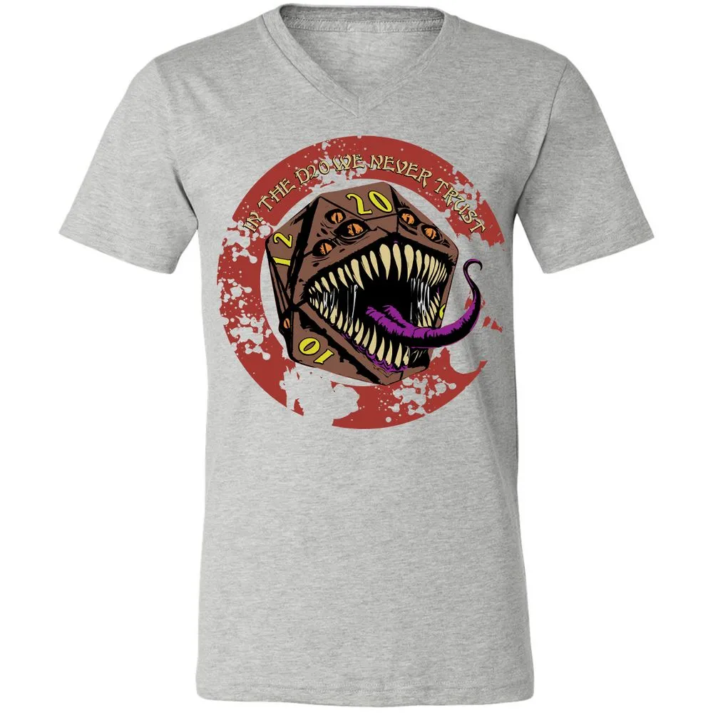 In The D20 We Never Trust Unisex V-Neck T-Shirt - Athletic Heather - 7
