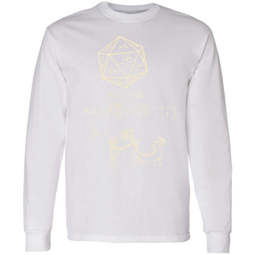 Science Of20 Sided Dice Long Sleeve T-Shirt - White - 5