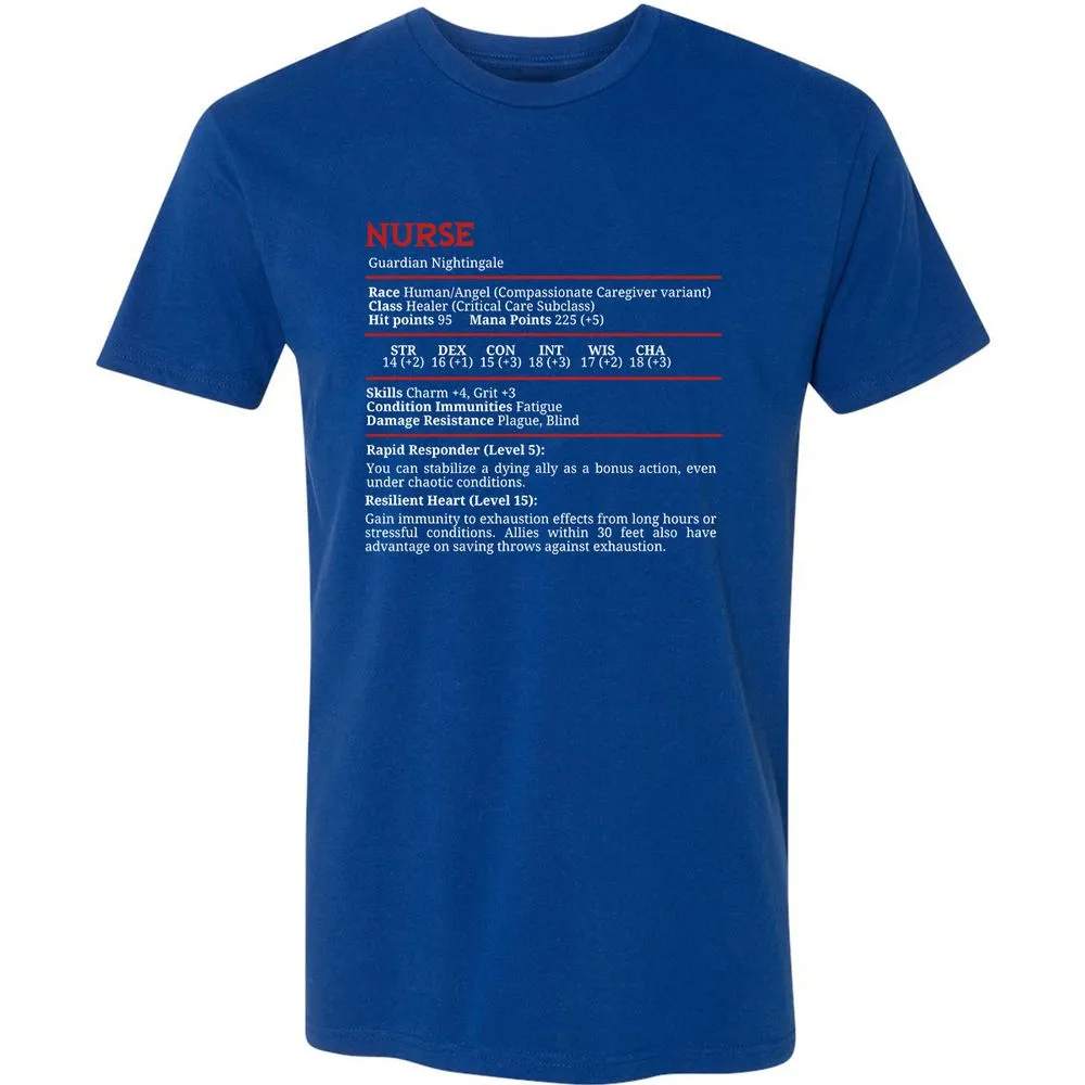 Nurse Stats Premium Unisex T-Shirt - Royal - 10