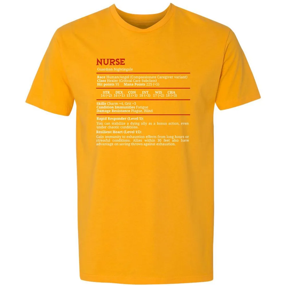 Nurse Stats Premium Unisex T-Shirt - Gold - 12