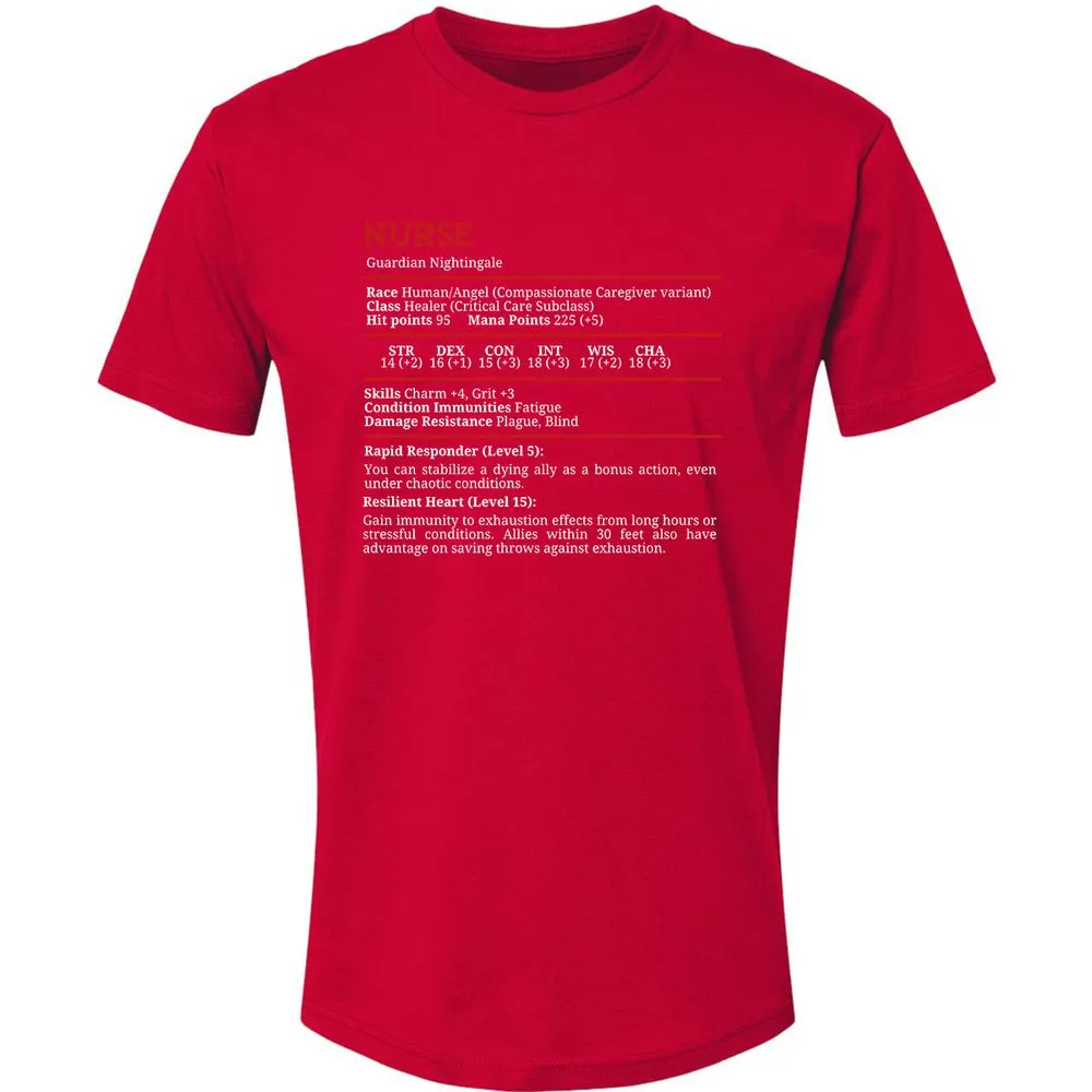 Nurse Stats Premium Unisex T-Shirt - Red - 6