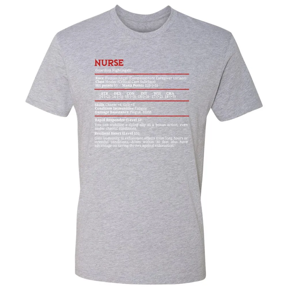 Nurse Stats Premium Unisex T-Shirt - Heather Grey - 9