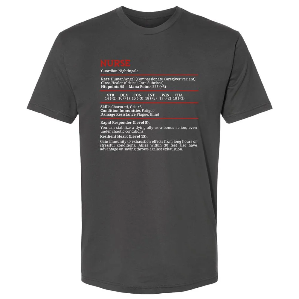 Nurse Stats Premium Unisex T-Shirt - Heavy Metal - 8