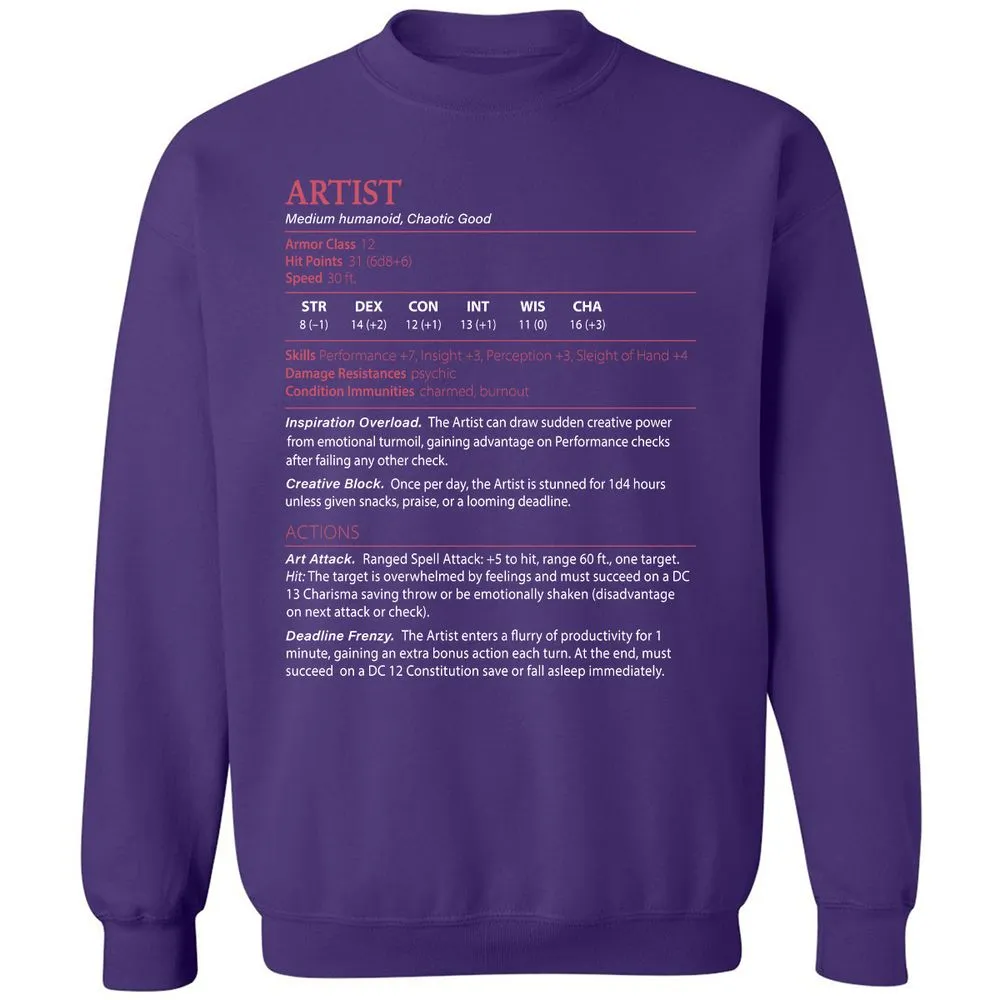 Artist Stats Classic Unisex Sweatshirt - Purple - 6