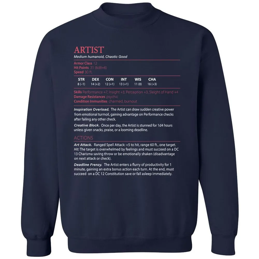Artist Stats Classic Unisex Sweatshirt - Navy - 2